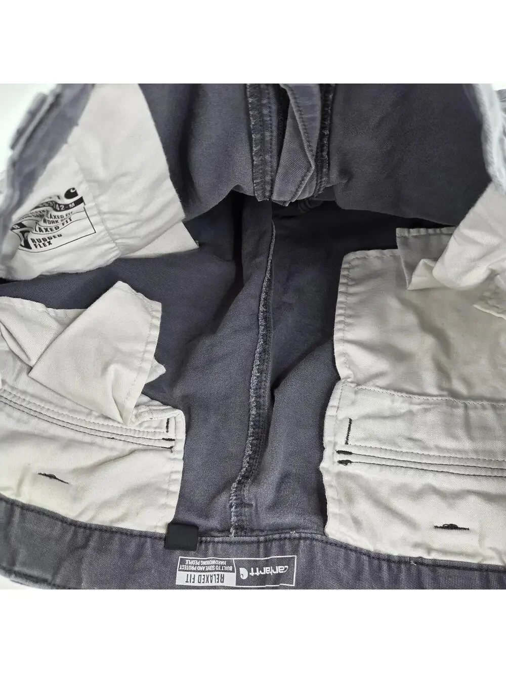 Carhartt Rugged Flex Relaxed Fit Short Size 40 Mens Gray Distressed Cargo Shorts